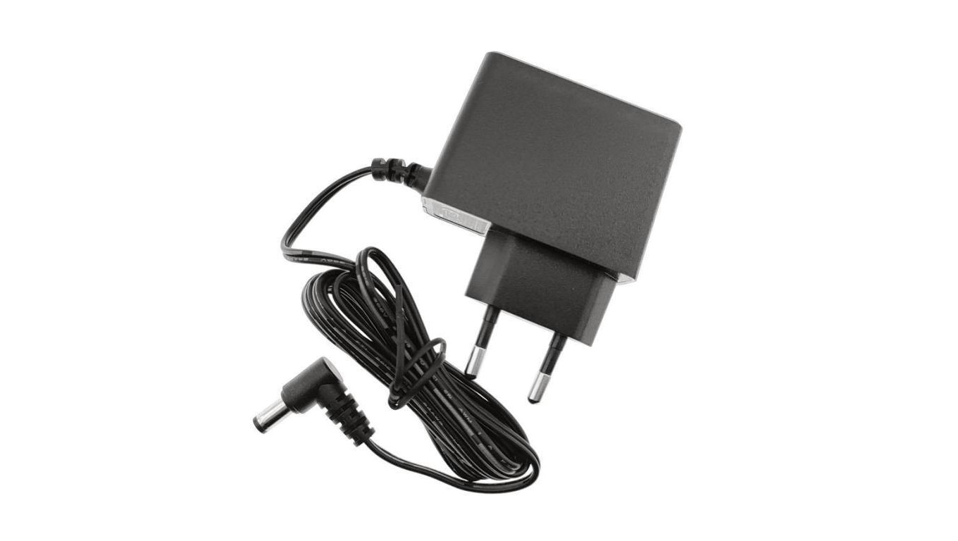 Zasilacz wtyczkowy ESPE 9V 1A 9W wtyk kątowy 2,1x5,5mm CN minus w środku