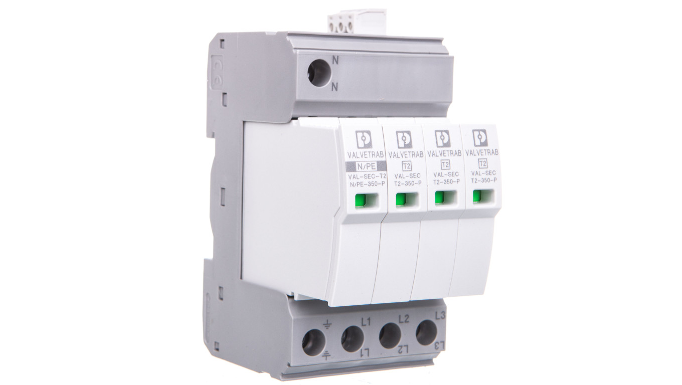 Ograniczniki przepięć Typ T2 4P 20kA 1,5kV 350V VAL-SEC-T2-3S-350-FM 2905340