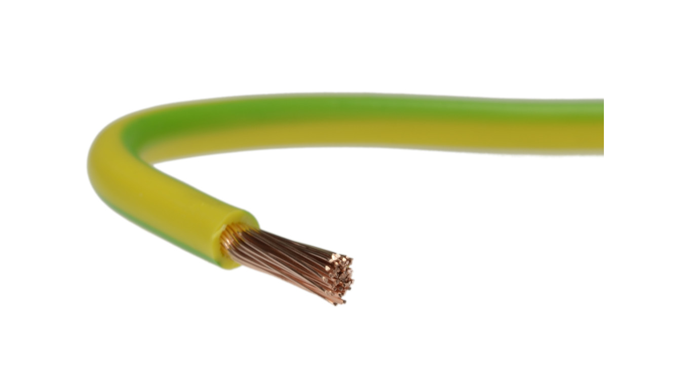 Przewód instalacyjny H07V-K / LgY 1,5 750V żółto-zielony linka giętka Elektrokabel /100m/