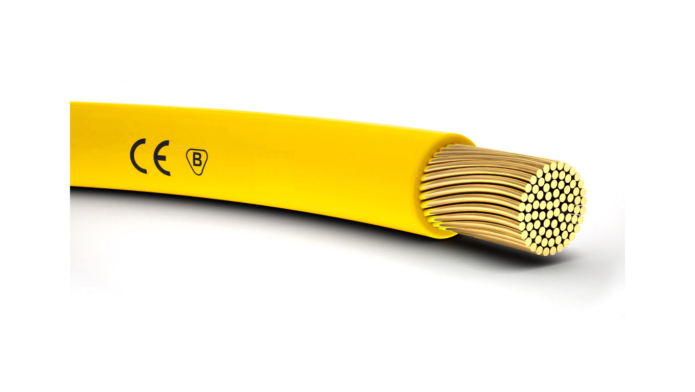 Przewód instalacyjny H05V-K (LgY) 0,5 żółty /100m/