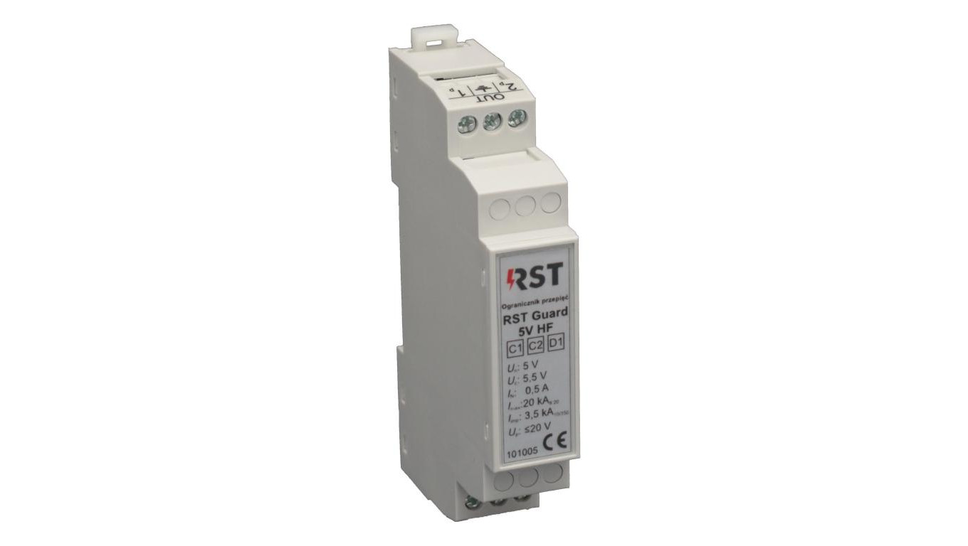Ogranicznik przepięć do ochrony systemów sterowania i kontrolno-pomiarowych, RST Guard 5V HF 101005