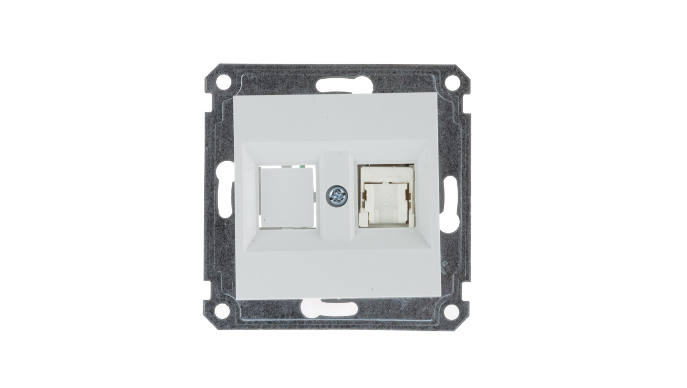 Lumina Gniazdo komputerowe pojedyncze RJ45 Cat.5e UTP białe WL2110