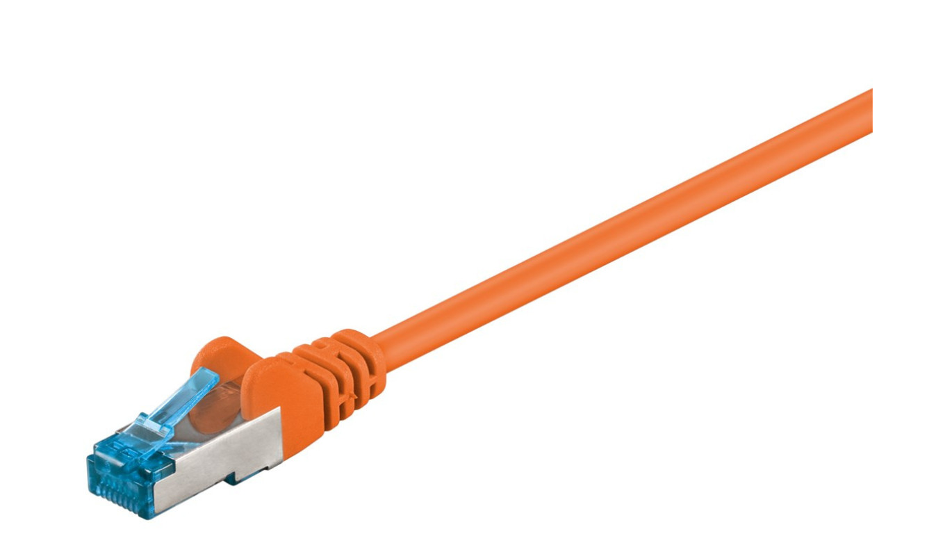 CAT 6AKabel łączący, S/FTP (PiMF), Pomarańczowy - Długość kabla 1 m