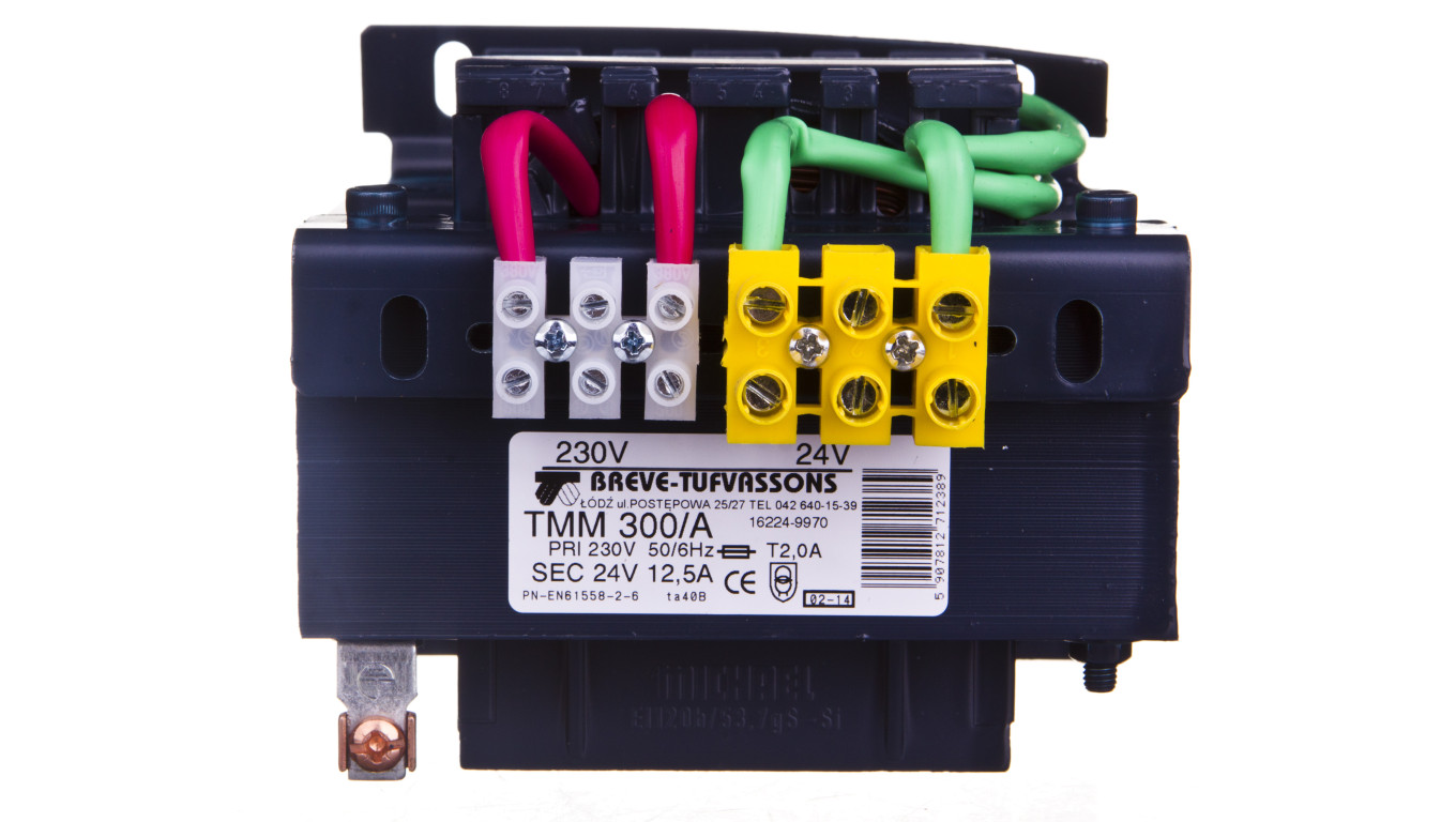Transformator 1-fazowy bezpieczeństwa TMM 300/A 230/ 24V 12,5A, Ta 40, 16224-9970