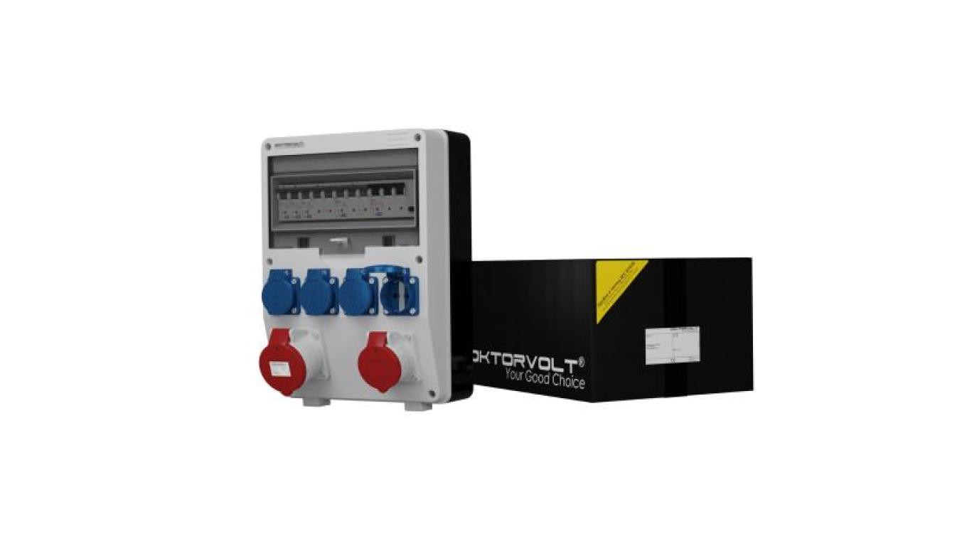 Rozdzielnica budowlana TD-S/FI 32A 16A 4x230V Schuko Doktorvolt 6442