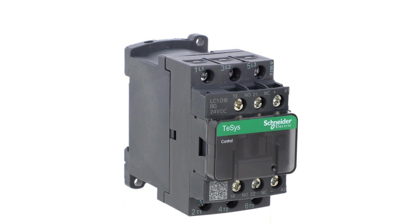 TeSys Deca Stycznik mocy 18A 3P 24V DC 1Z 1R LC1D18BD