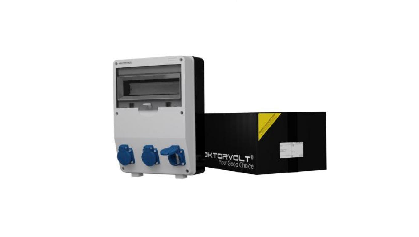 Rozdzielnica budowlana TD 3x230V Schuko Doktorvolt 9009