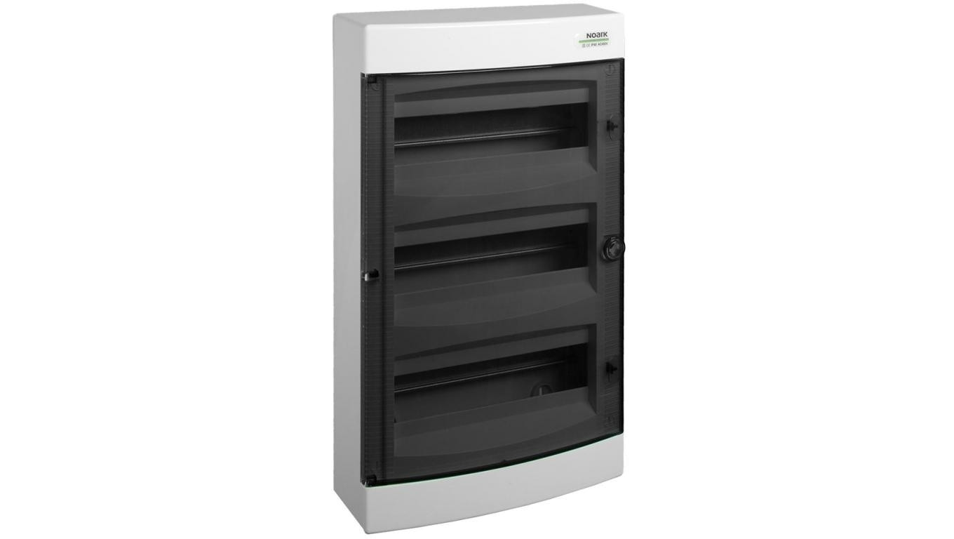 Obudowa instalacyjna PNS skrzynka natynkowa 4x18 modułów 396x651x112mm plastikowa biała z drzwiami przeźroczystymi IP40 NOARK