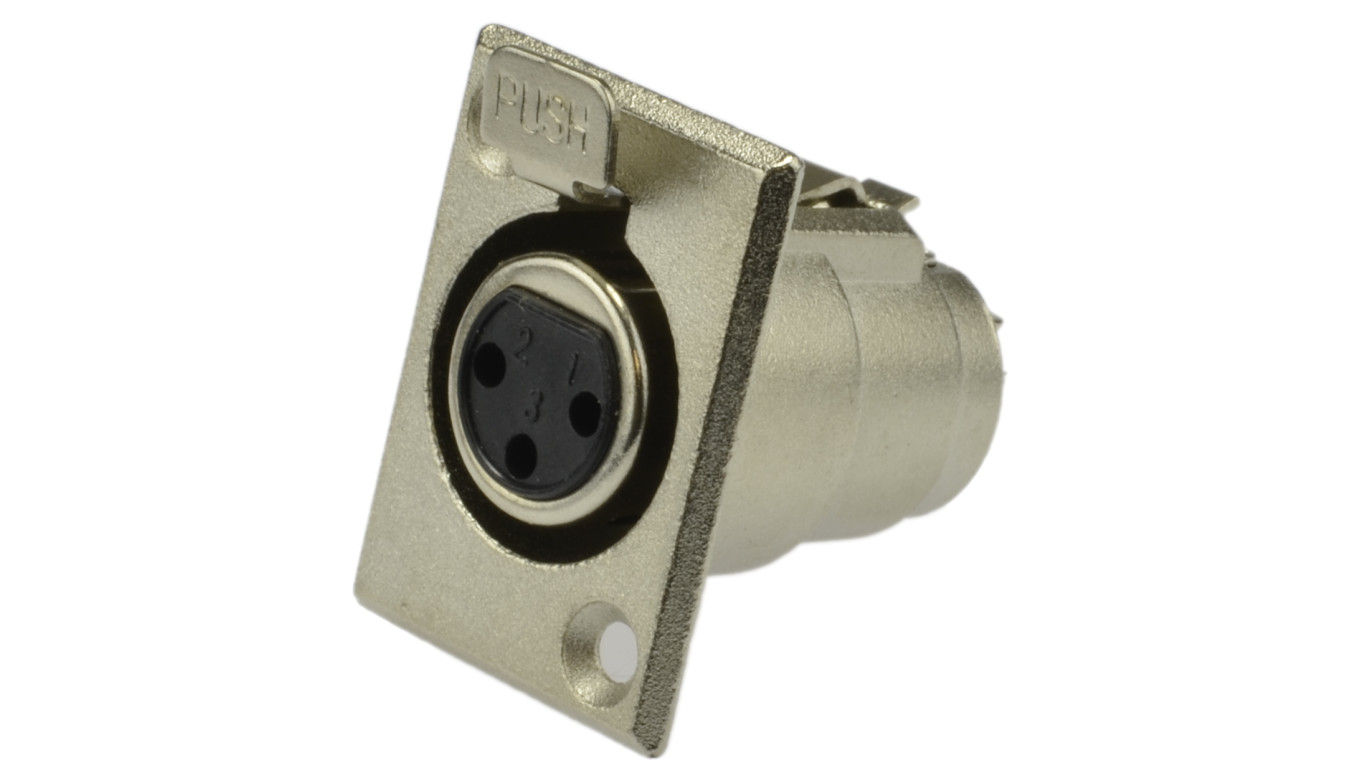 Gniazdo tablicowe panelowe mikrofonowe XLR (3-pin)