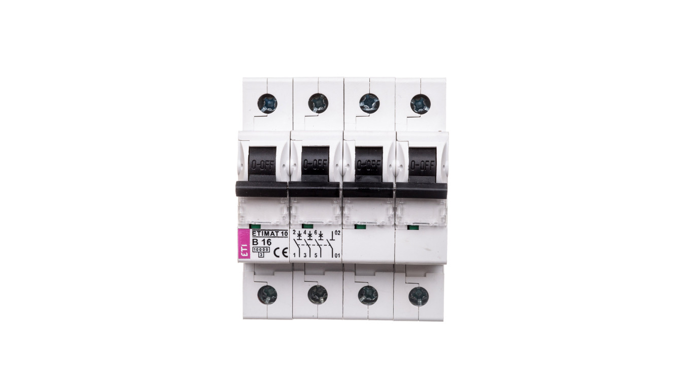 Wyłącznik nadprądowy 3P+N B 16A 10kA AC ETIMAT10 02126716