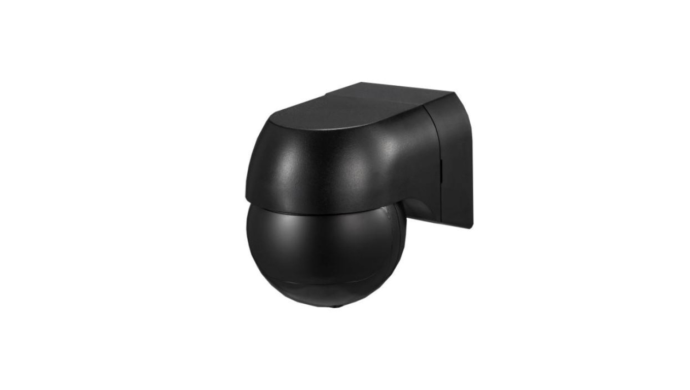 Czujnik ruchu PIR IP44 180 st. 400W zasięg 12m. czarny w całości CP-4CC