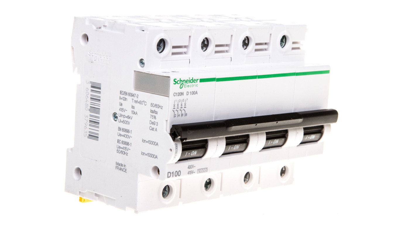 Wyłącznik nadprądowy 4P D 100A 10kA AC C120N A9N18392