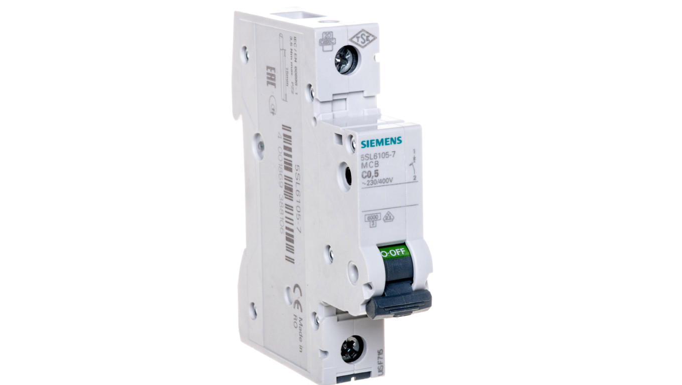 Wyłącznik nadprądowy 1P C 0.5A 6kA AC 5SL6105-7