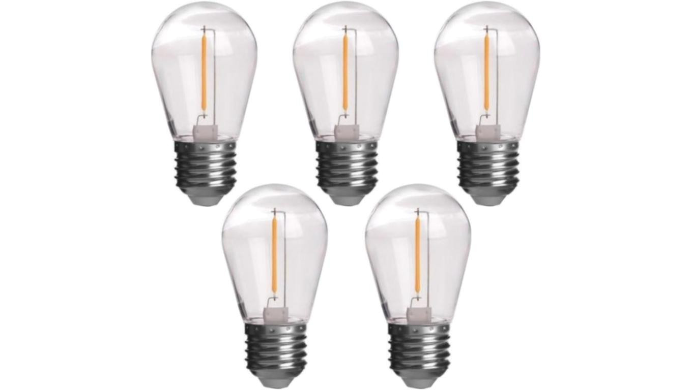 Żarówka LED E27 230V 1W 60lm kula biała ciepła 5 sztuk do girland