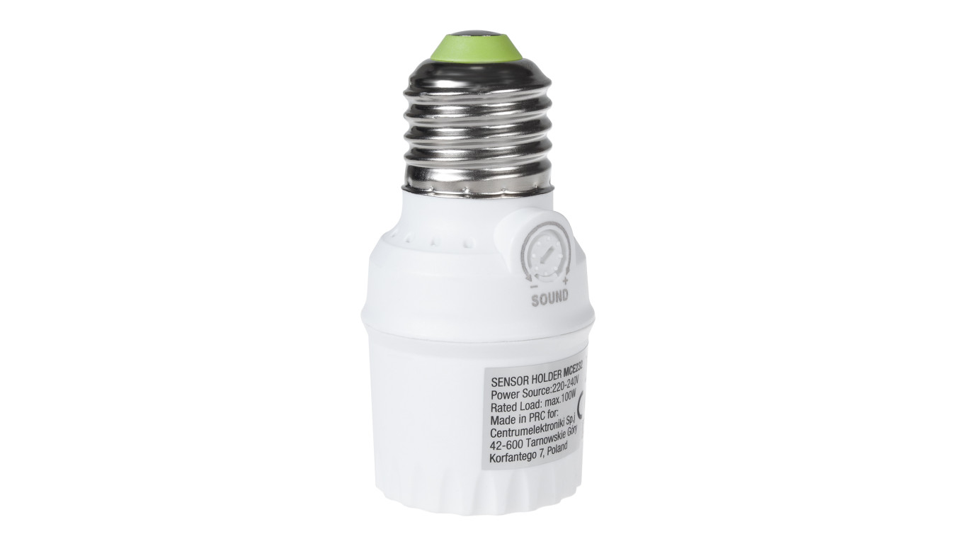 Oprawa żarówki E27 z czujnikiem dzwięku max 100W Maclean Energy MCE232 zakres 30dB - 90dB MCE232