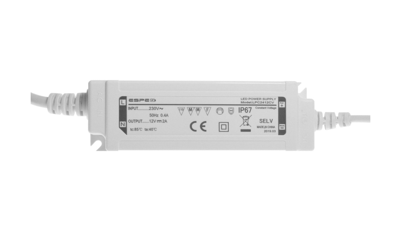 Zasilacz LED 12V 2A 24W IP67 ESPE LPC2412CV