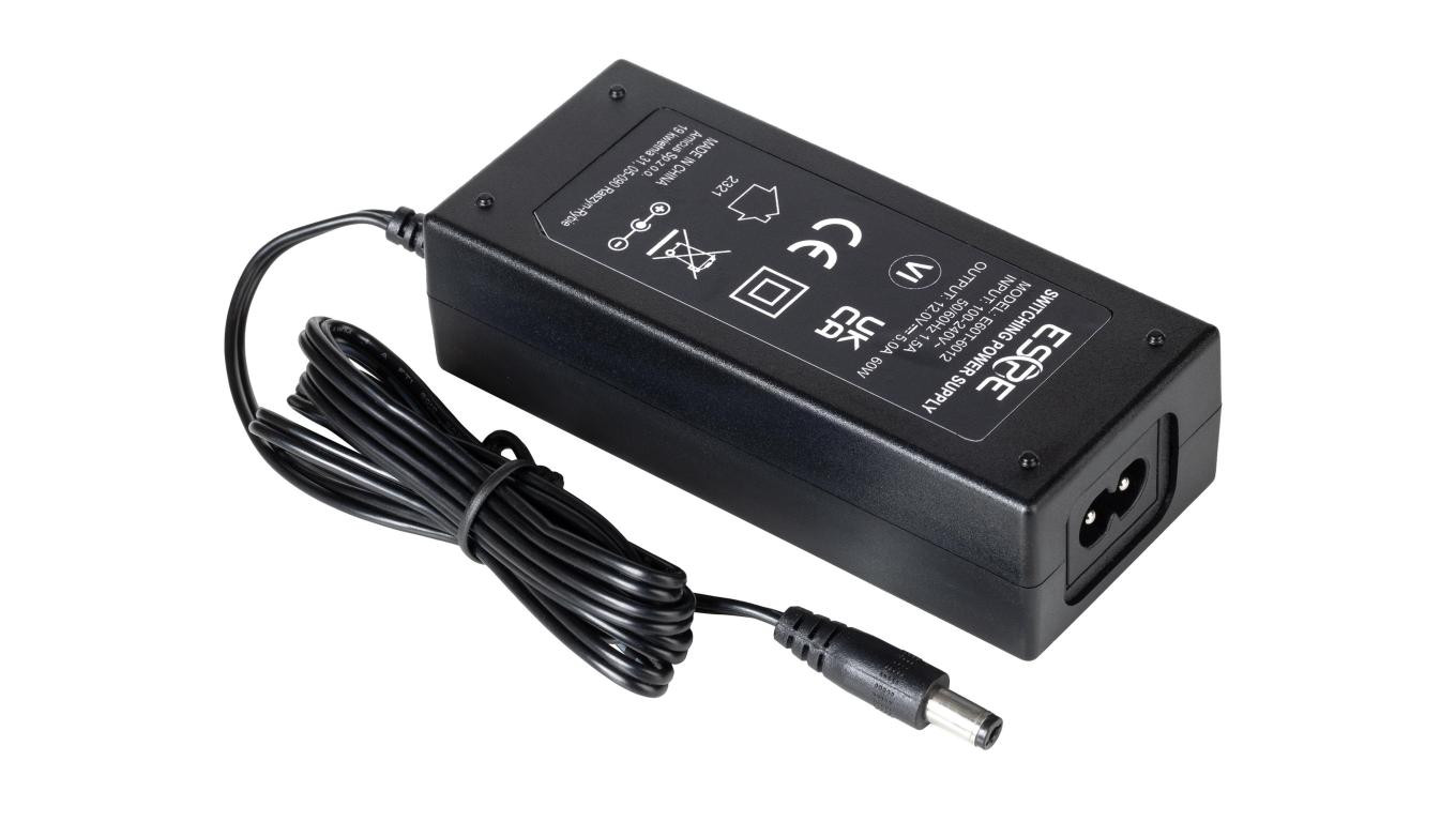 Zasilacz desktop ESPE 12V 5A 60W C8 wtyk prosty 2,1x5,5mm