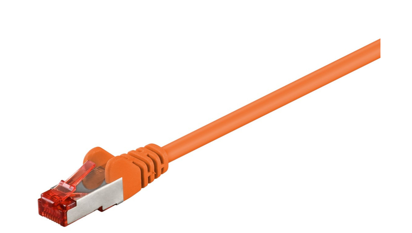CAT 6 Kabel łączący, S/FTP (PiMF), Pomarańczowy - Długość kabla 1 m