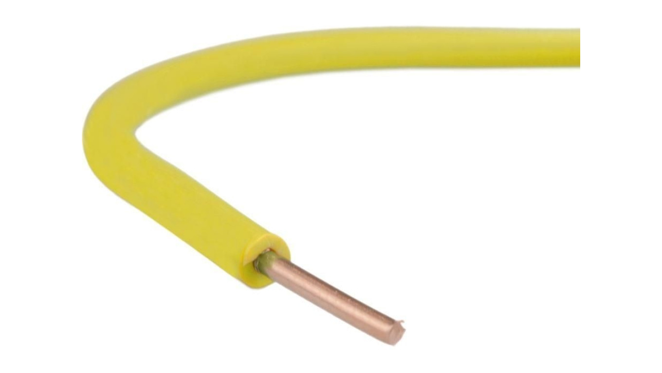 Przewód instalacyjny H07V-U / DY 1 750V żółty drut Elektrokabel /100m/