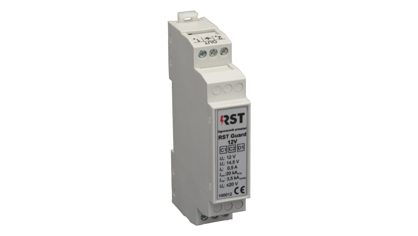 Ogranicznik przepięć do ochrony systemów sterowania i kontrolno-pomiarowych, RST Guard 12V 100012