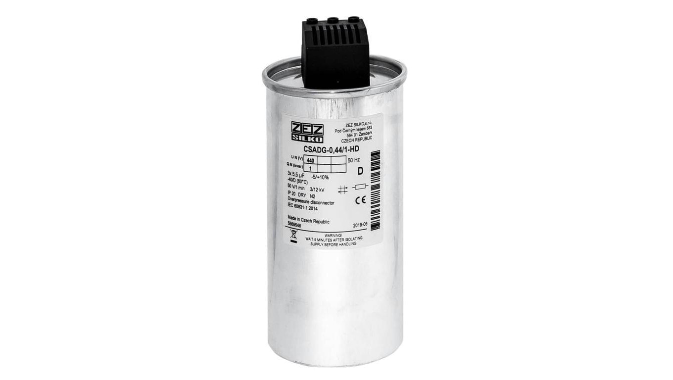 Kondensator 1kvar 440V Cn=3x5,48µF In=3x1,31A
