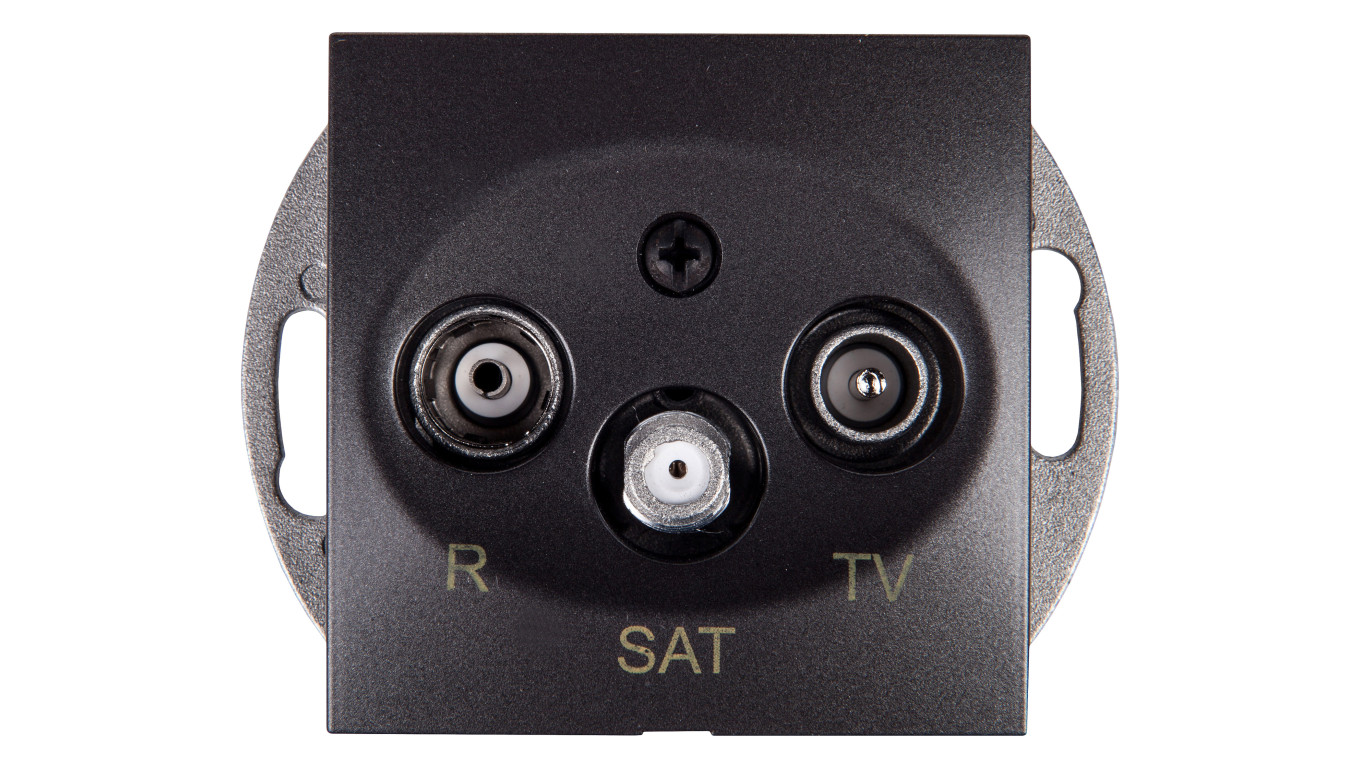 Simon 54 Gniazdo antenowe RD/TV/SAT przelotowe antracyt DASP.01/48