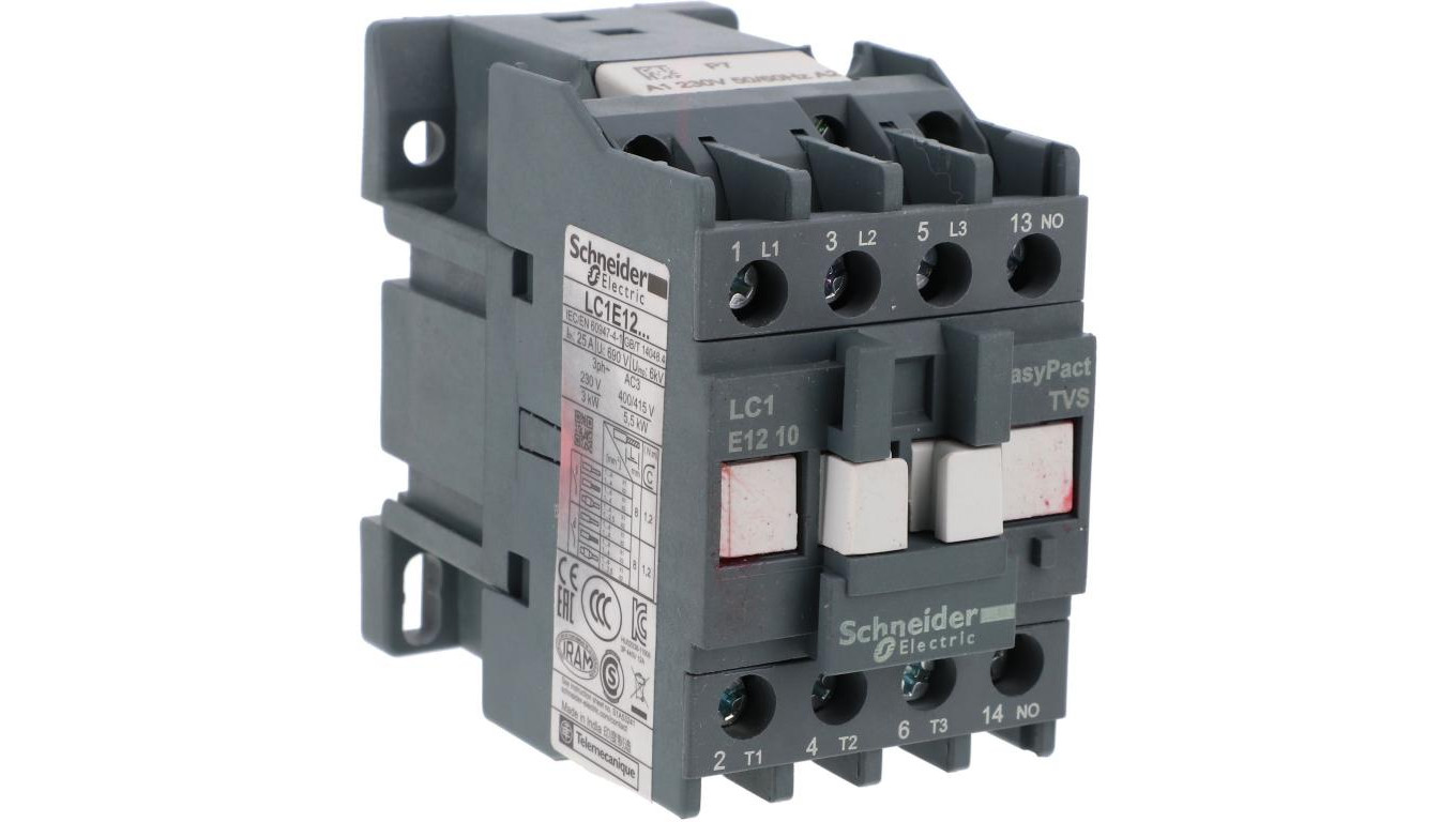 Stycznik mocy Easy TeSys Control AC-3, 12A, 3P (1NO), cewka 230V, 50/60Hz LC1E1210P7