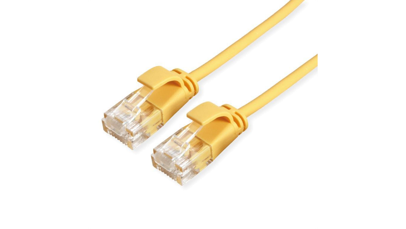 ROLINE UTP Data Center Patch Cord Cat.6A (Class EA), LSOH, bardzo cienki, żółty, 0,3 m