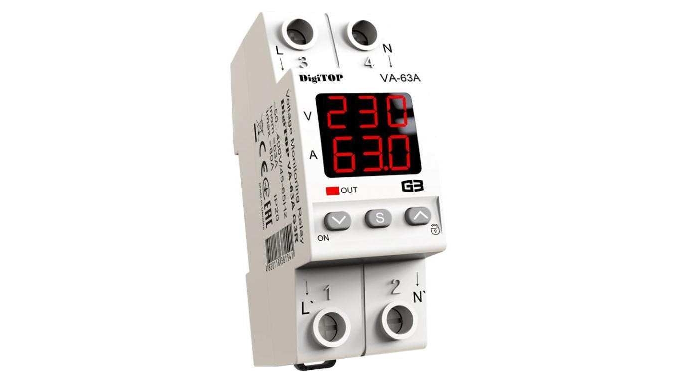 Przekaźnik napięciowy z kontrolą prądu DigiTOP VA-63A G3R