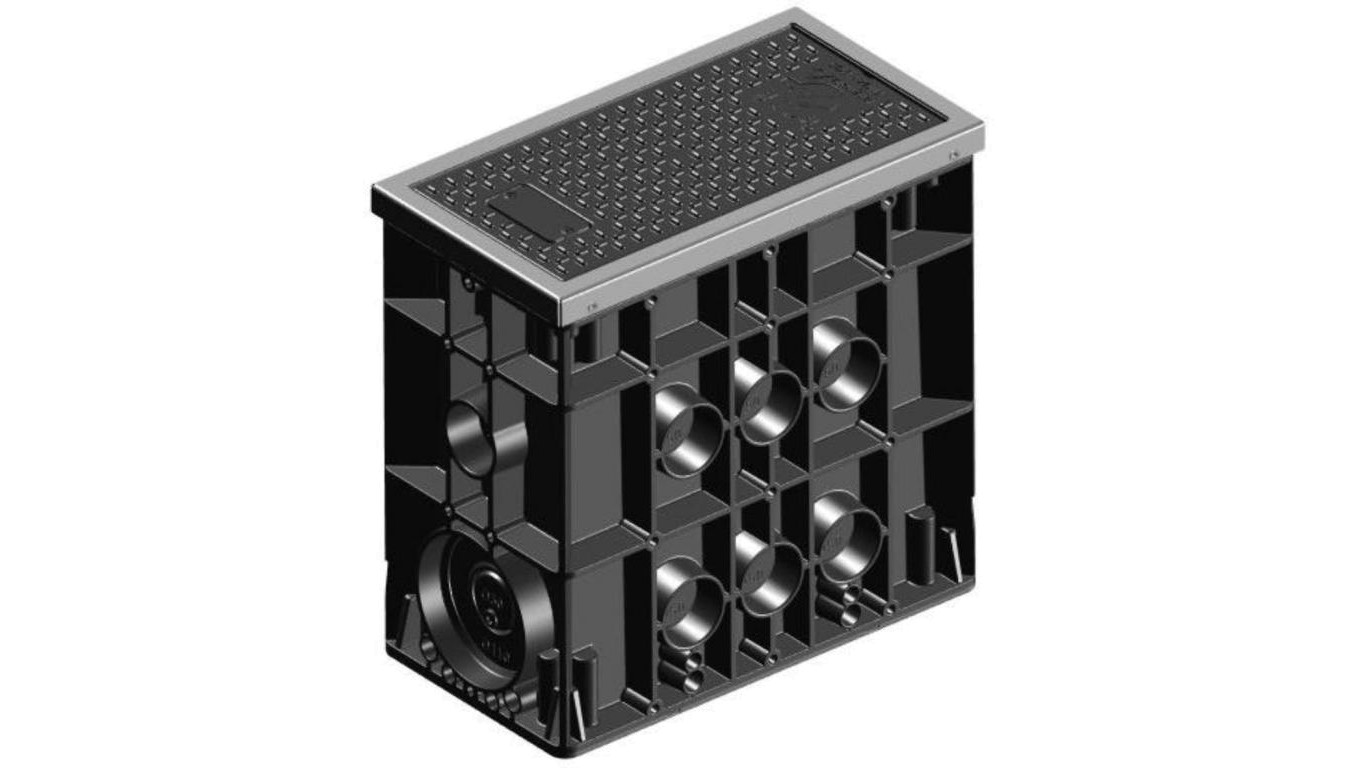 Studnia kablowa EK 437 H=400mm B125 BVBA, 410 x 220 mm zaryglowanie kluczem sześciokątnym, rama ochronna krawędzi + dno studni