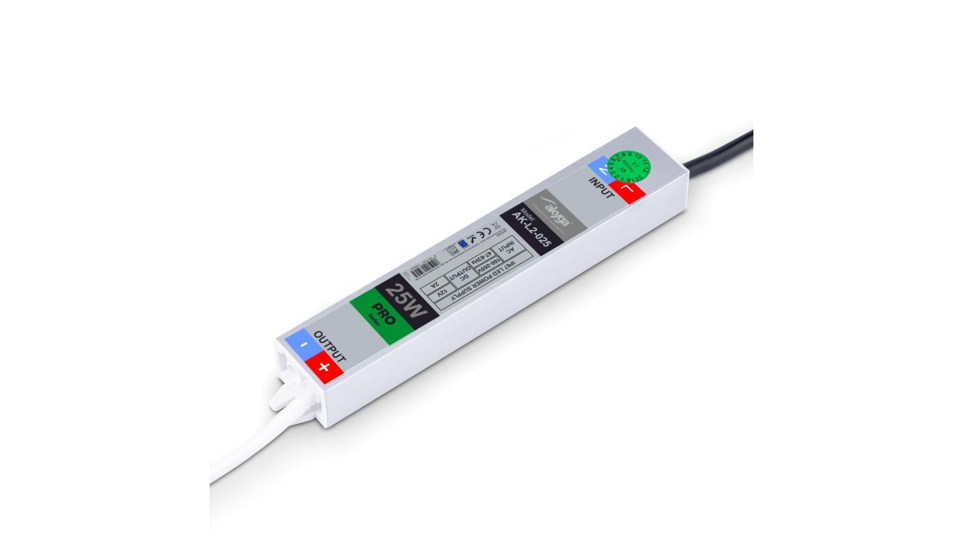 Zasilacz impulsowy hermetyczny do LED Akyga AK-L2-025 12V / 2.0A 25W IP67