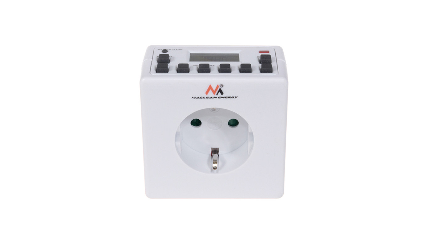Timer cyfrowy Maclean Energy MCE30G 10 programów CD funkcja Random 3600W - Czasomierz - programator cyfrowy max 156 programów MC