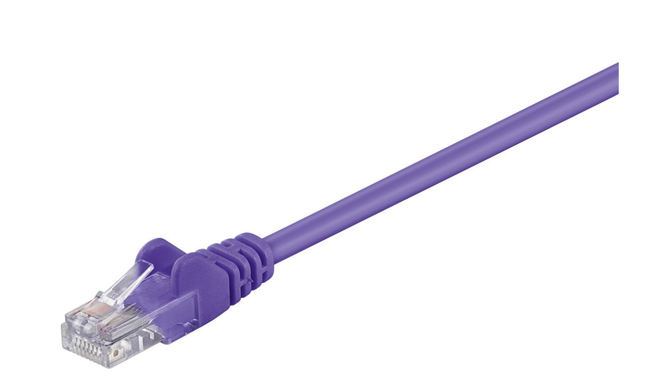 CAT 5e Kabel łączący, U/UTP, Fioletowy - Długość kabla 0.25 m