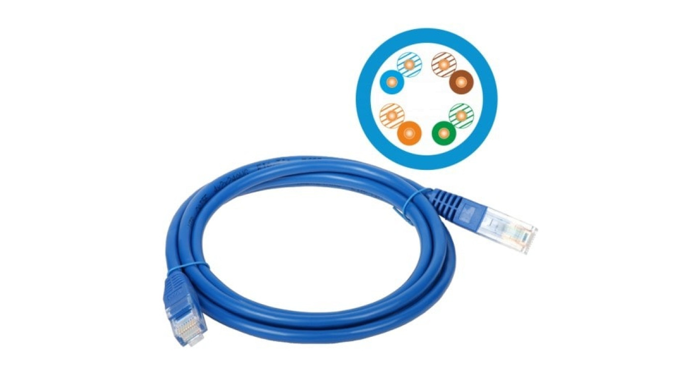 Patchcord UTP A-LAN KKU5NIE2 (RJ45 - RJ45 2m UTP kat. 5e kolor niebieski)