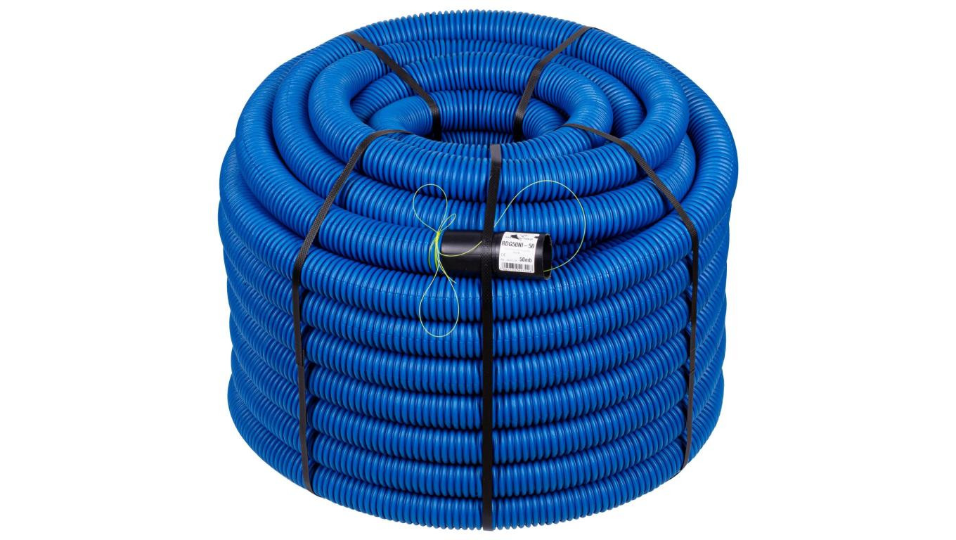 Rura karbowana AROT 40mm dwuwarstwowa osłonowa do ziemi peszel z pilotem 450N HDPE niebieska 25m RDG ELMARK