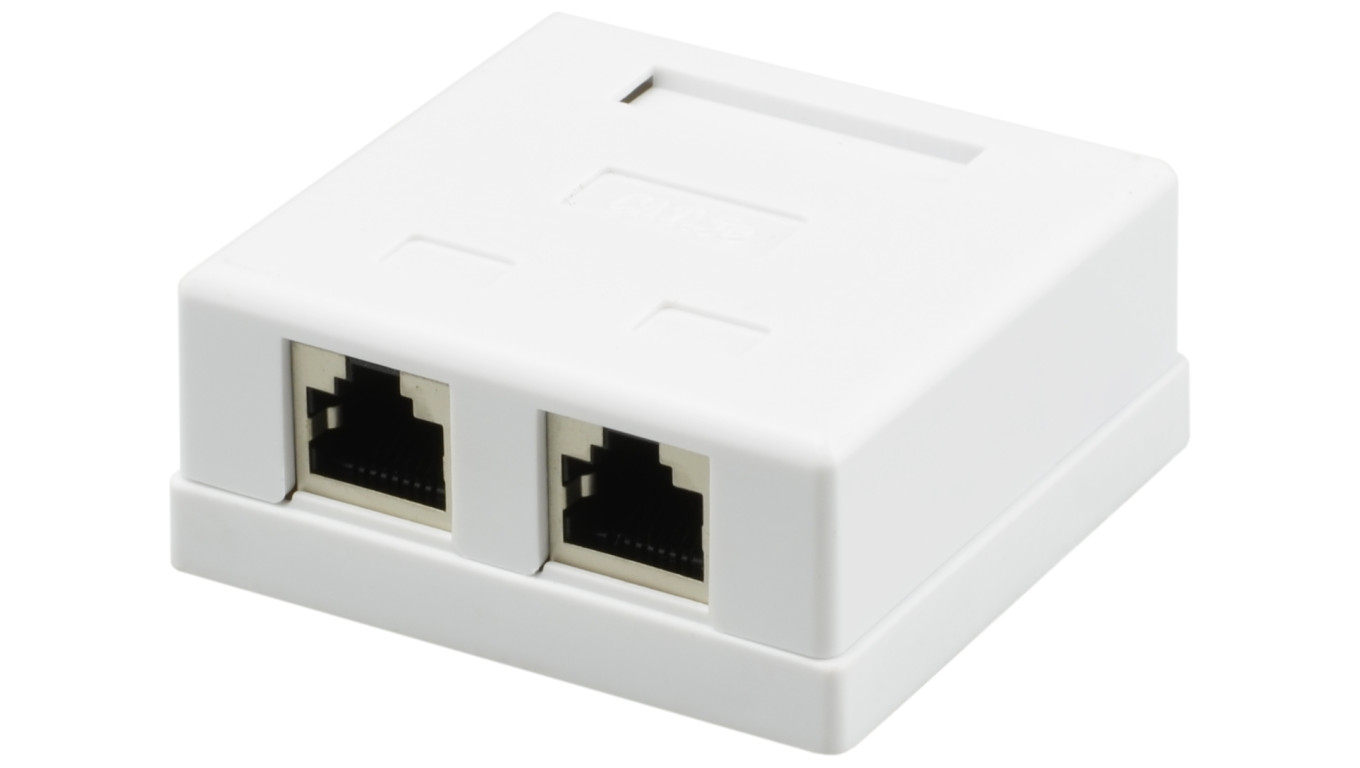 Gniazdo komputerowe 2xRJ45 kat.5e ekranowane FTP natynkowe NEKU