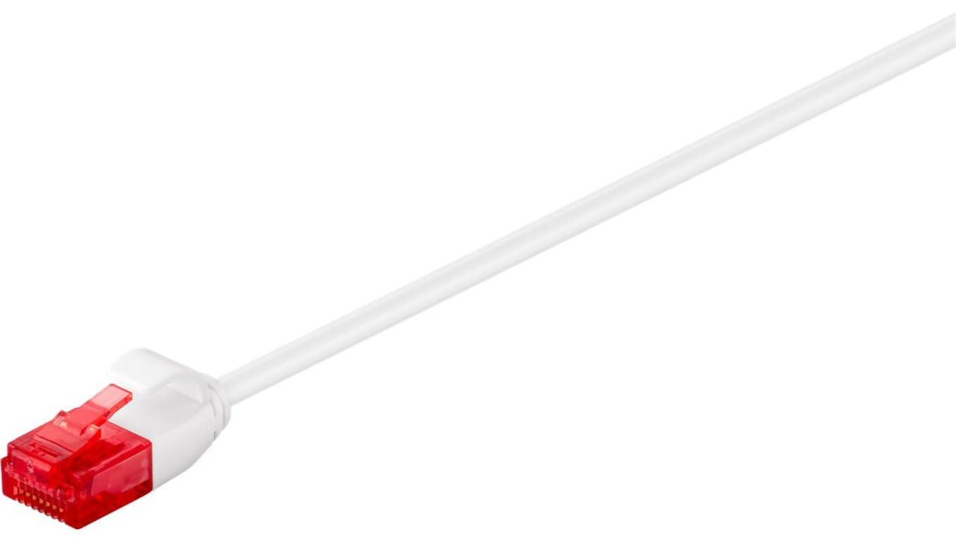 CAT 6Smukły kabel połączeniowy,U/UTP, Biały - Długość kabla 3 m