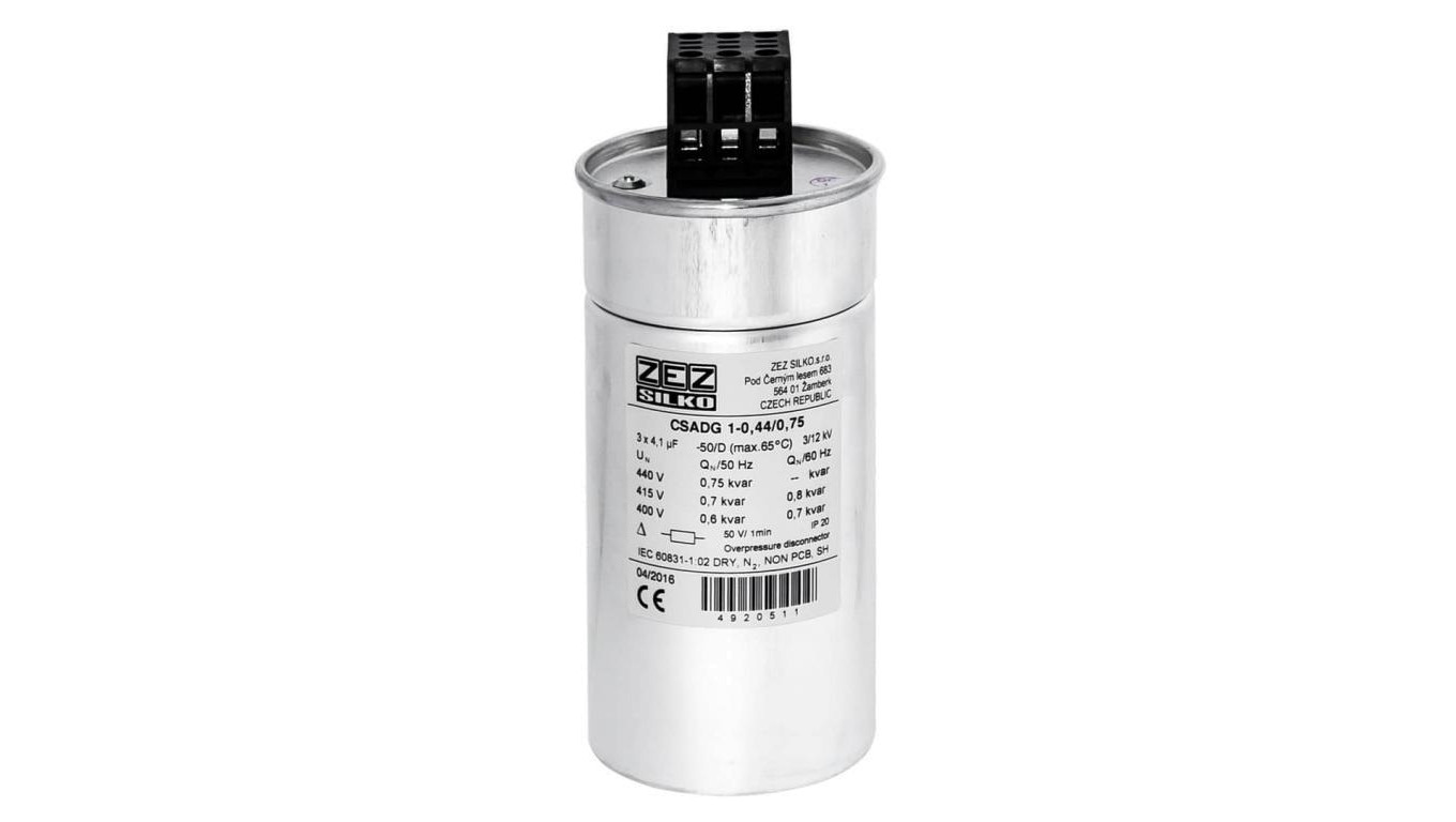 Kondensator 0,75kvar 440V Cn=3x4,11µF In=3x0,99A