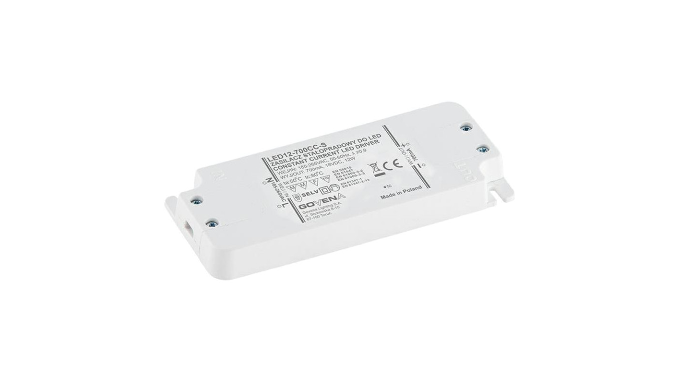 GOVENA Zasilacz stałoprądowy led 10W max 30V 350mA Z-LED-12W-700CC-slim