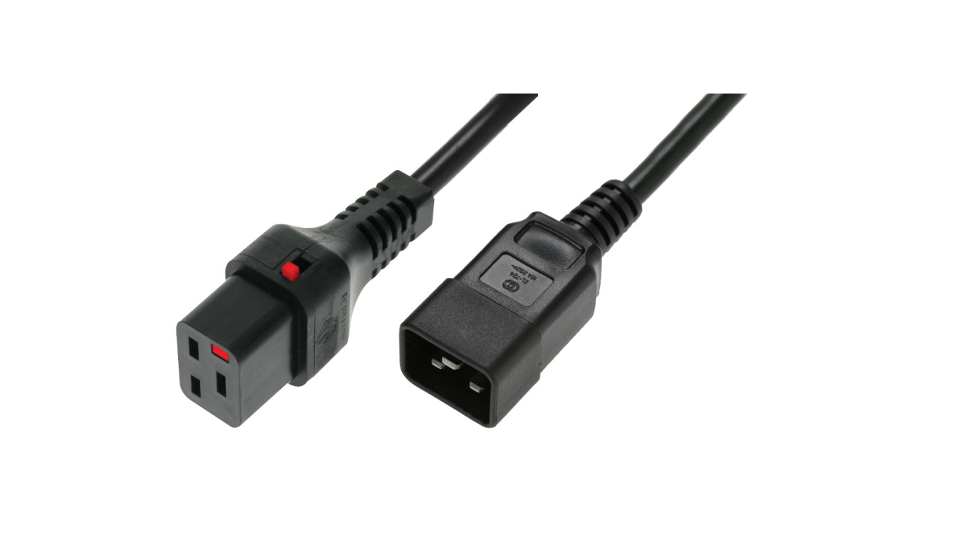 Kabel zasilający serwerowy 3x1,5 IEC C20 prosty/IEC C19 prosty M/Ż czarny IEC-PC1285 /2m/