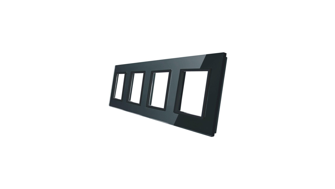 Livolo POCZWÓRNA CZARNA RAMKA SZKLANA 293 x 80mm GPF-4-62