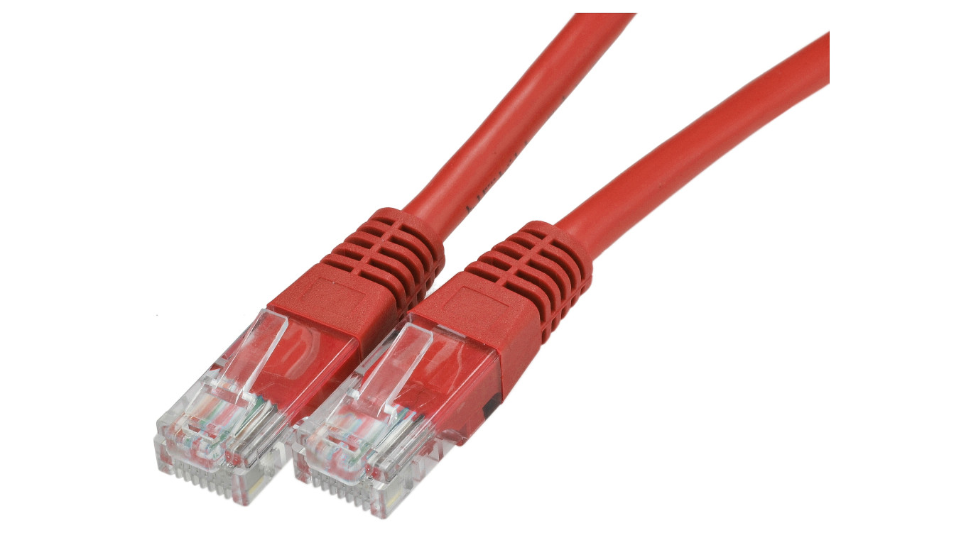 Patchcord UTP kat.5e kabel sieciowy LAN 2x RJ45 czerwony 1m NEKU