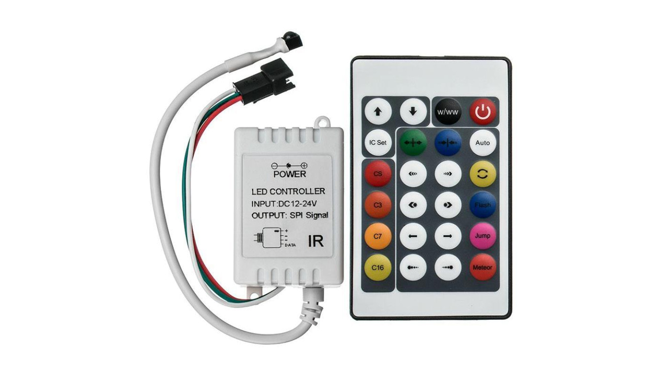 Kontroler sterownik RGB IR IC WS2811 24 przyciski 72W do 1000 pikseli Digital
