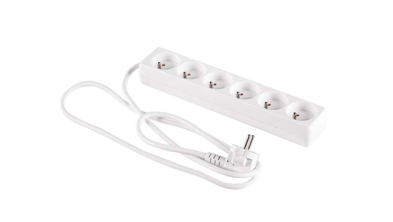 Przedłużacz 6-gniazd z/u 1,5m /H05VV-F 3G1/ biały PM-BW-6G-15