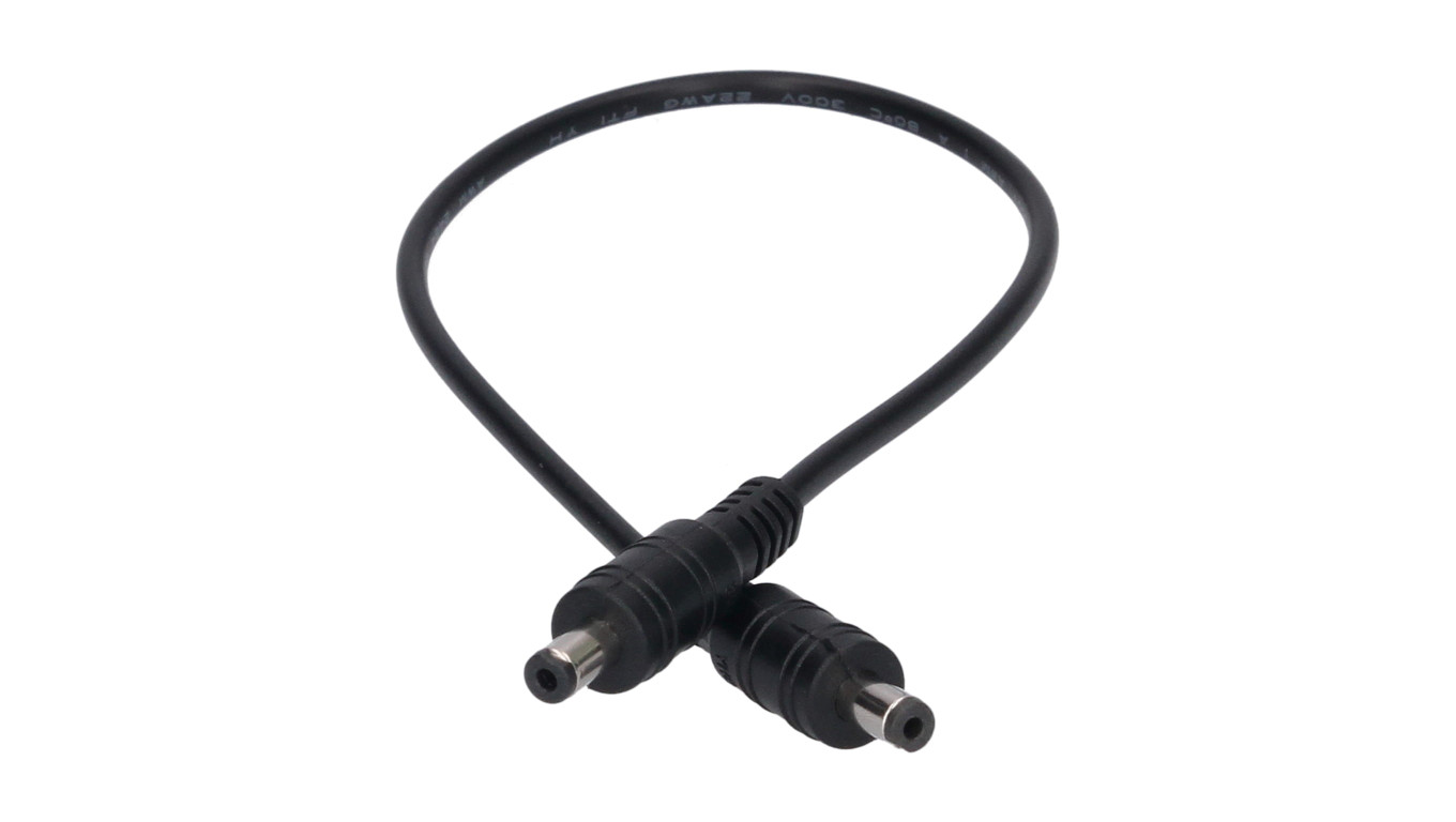 Przedłużka DC 5.5/2.1 1W-1W czarna 30cm 22/20awg