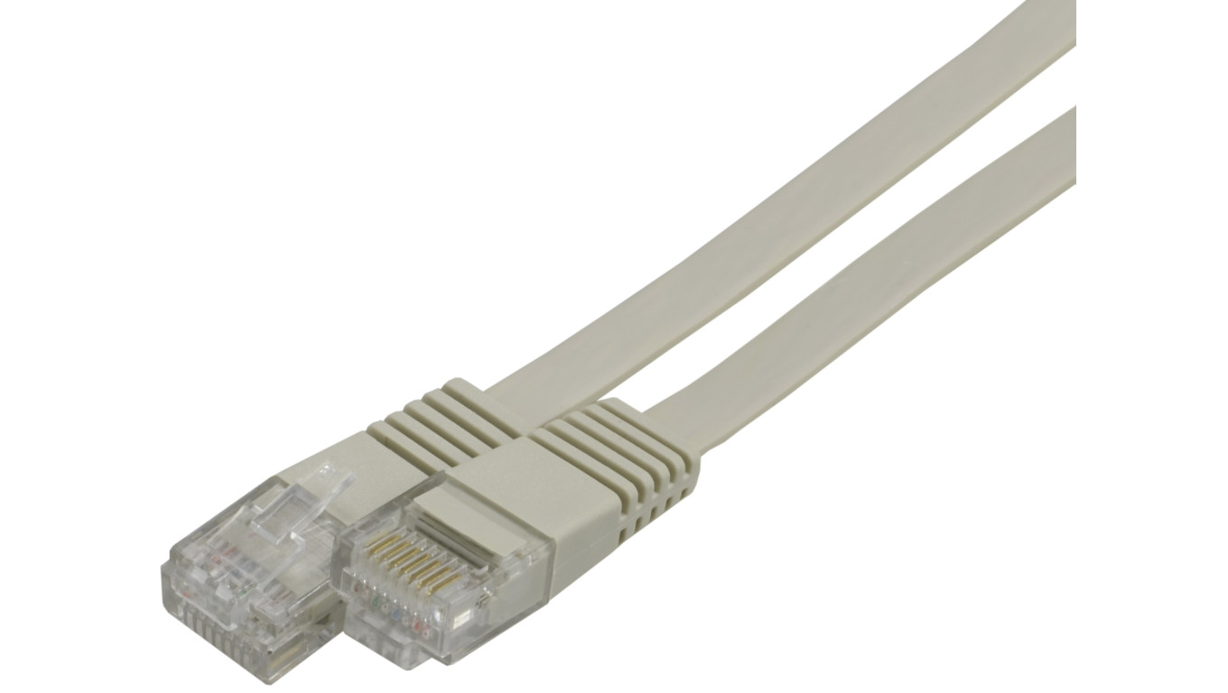 Patchcord UTP kat.6 kabel sieciowy LAN 2x RJ45 płaski szary 1m NEKU