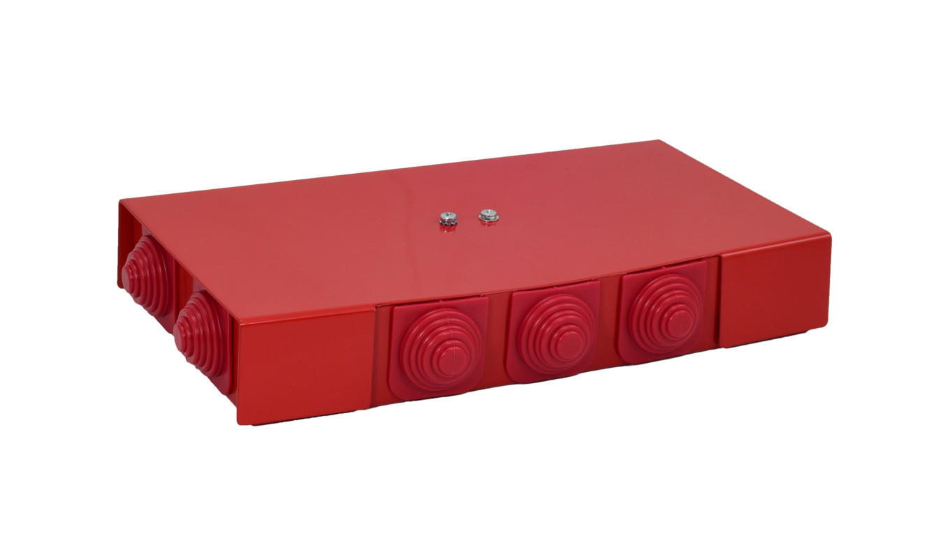 Puszka przeciwpożarowa PIP-2AN P3x3x6, prostokątna, E90, przelotowa 3x3x6mm2, wymiary 125x36x225mm czerwony 84622636
