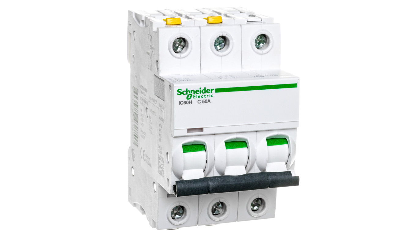 Wyłącznik nadprądowy 3P C 50A 10kA AC iC60H-C50-3 A9F07350