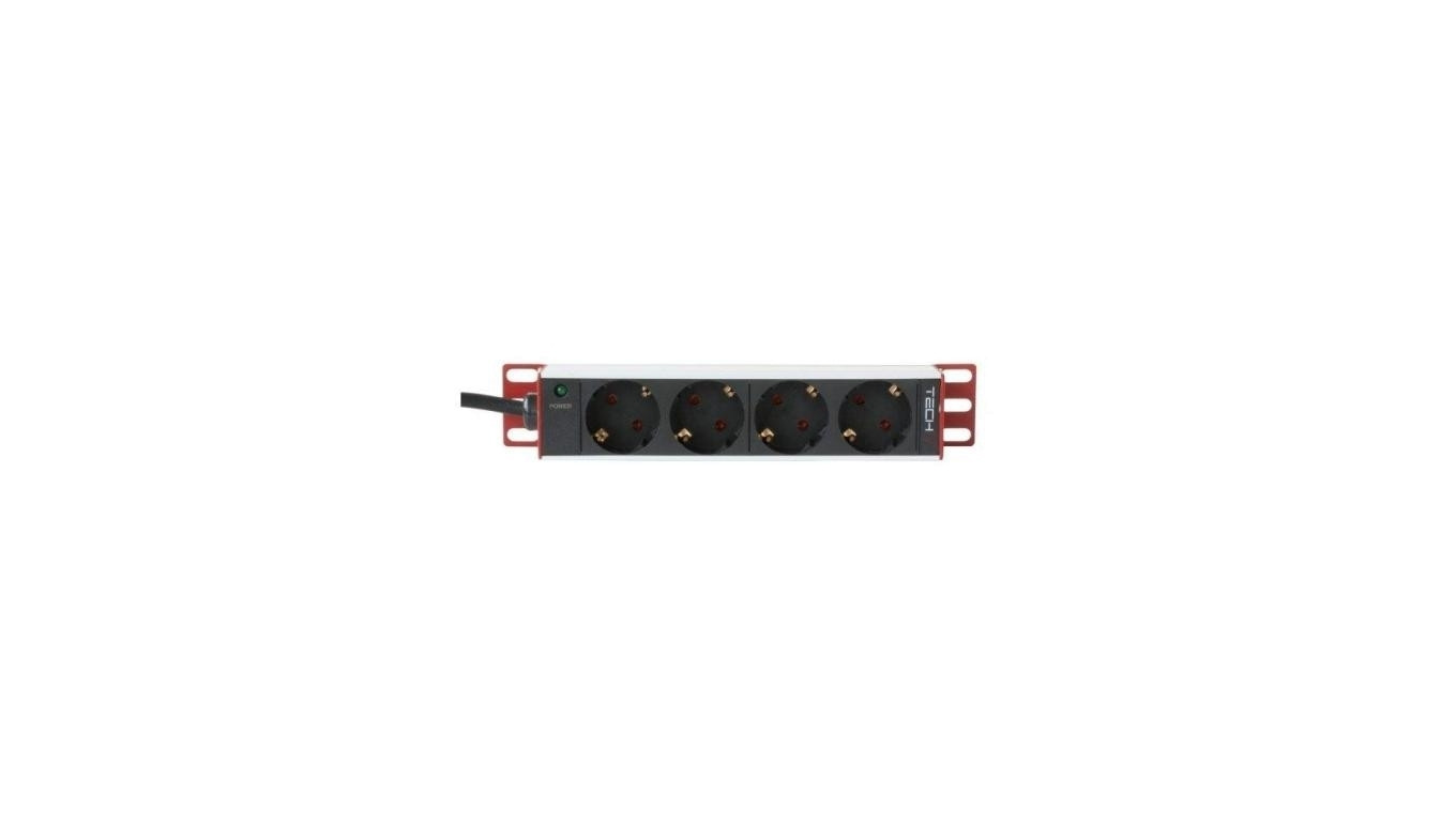 Listwa zasilająca do szaf Rack 10 , 1U, 4x gniazdo Schuko