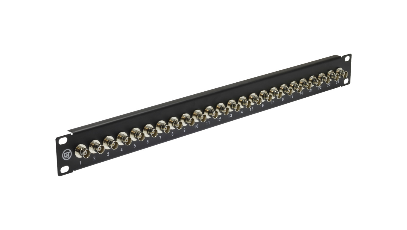 Patch panel RACK 19 24 porty BNC 1U czarny